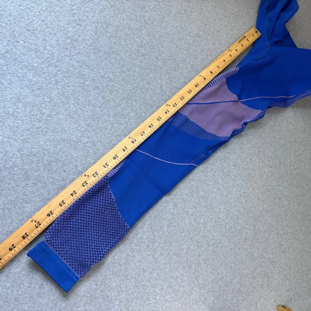LAPP.‎ Womens Size Large Full Length Blue Purple Leggings Workout Athletic Gym